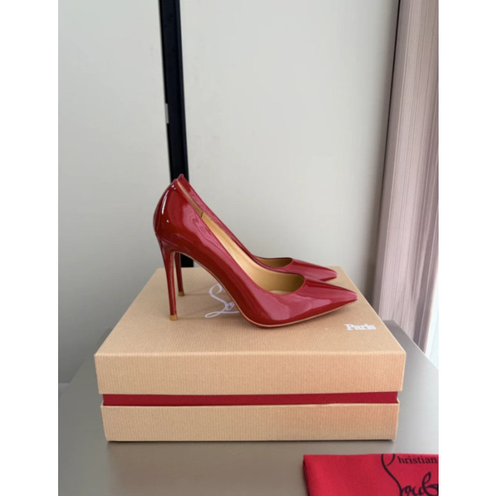 Christian Louboutin Red Patent Leather 100mm Stiletto Heel Kate Pumps