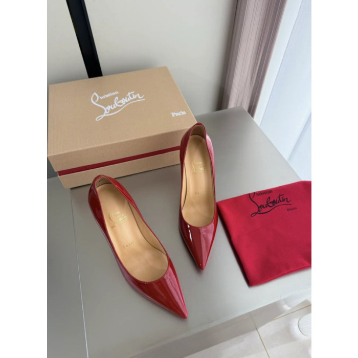 Christian Louboutin Red Patent Leather 100mm Stiletto Heel Kate Pumps