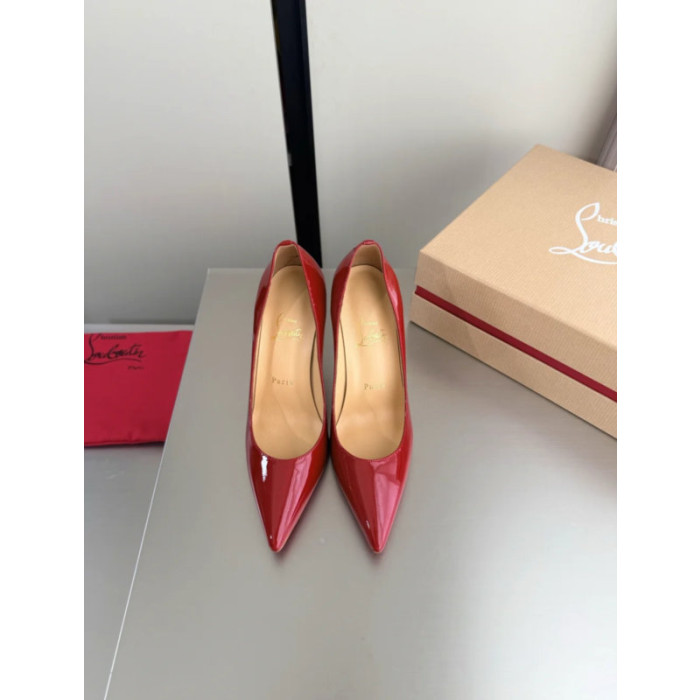Christian Louboutin Red Patent Leather 100mm Stiletto Heel Kate Pumps