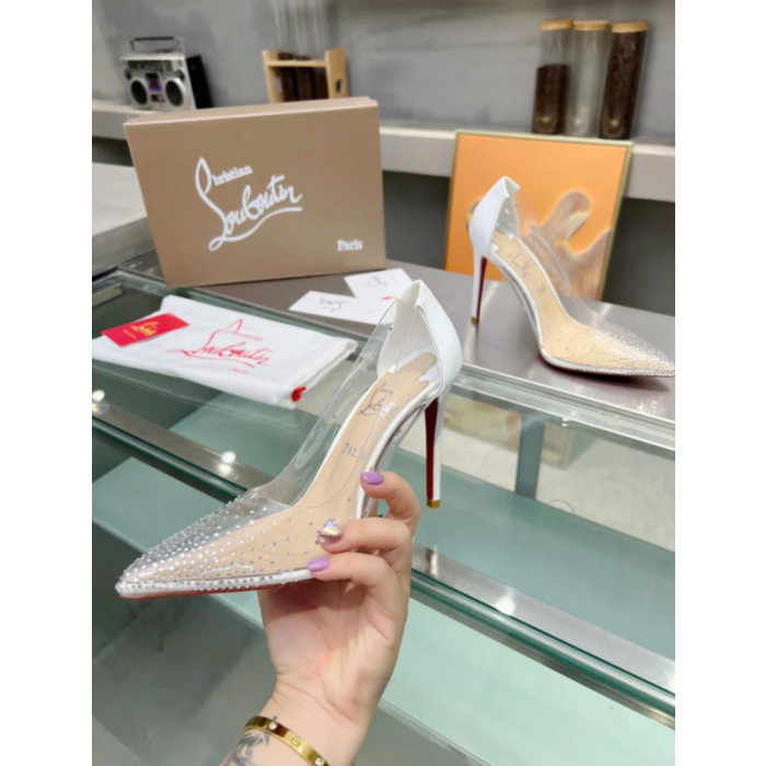 Christian Louboutin Clear PVC All‑Over Crystal 100mm Stiletto heel Pumps
