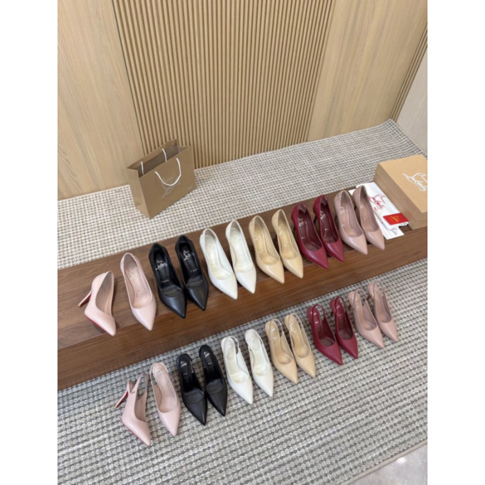 Christian Louboutin Beige Leather 85mm Sporty Kate Pointed Toe Stiletto Heel Pumps