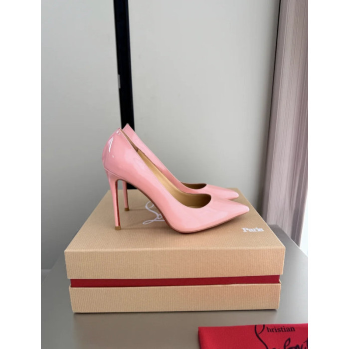 Christian Louboutin Baby Pink Patent Leather 100mm Stiletto Heel Kate Pumps