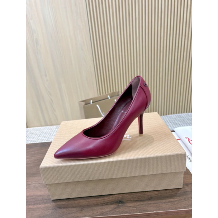 Christian Louboutin Burgundy Leather 85mm Sporty Kate Pointed Toe Pumps