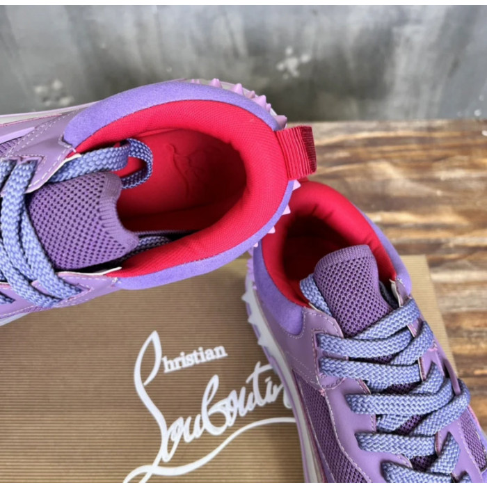 Christian Louboutin Loubishark Purple Leather Sneakers