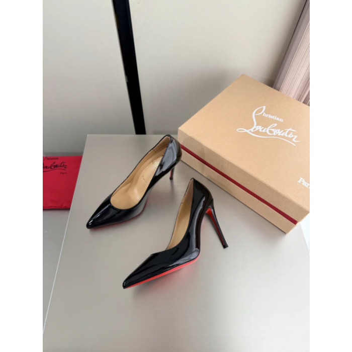 Christian Louboutin Black Patent Leather 100mm Stiletto Heel Kate Pumps