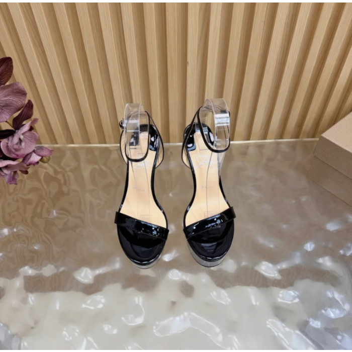 Christian Louboutin Black Patent Bow Pointed‑Toe Stiletto Heel Pumps