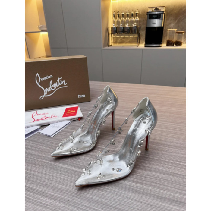 Christian Louboutin Clear PVC Crystal‑Embellished 100mm Stiletto heel Pumps