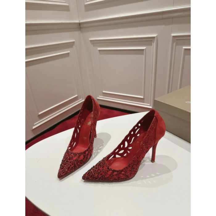 Christian Louboutin Black Suede Multi‑Crystal Cut‑Out 120mm Stiletto Heel So Kate Pumps