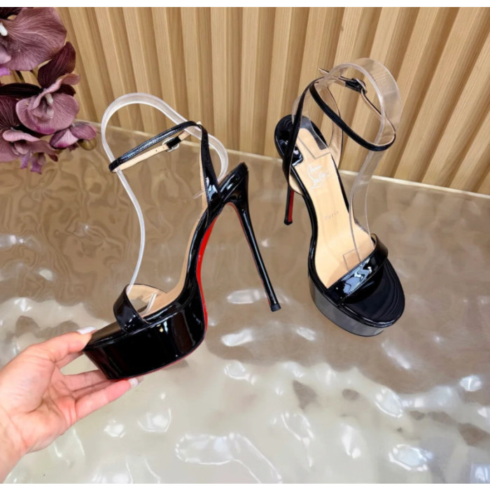 Christian Louboutin Black Patent Bow Pointed‑Toe Stiletto Heel Pumps