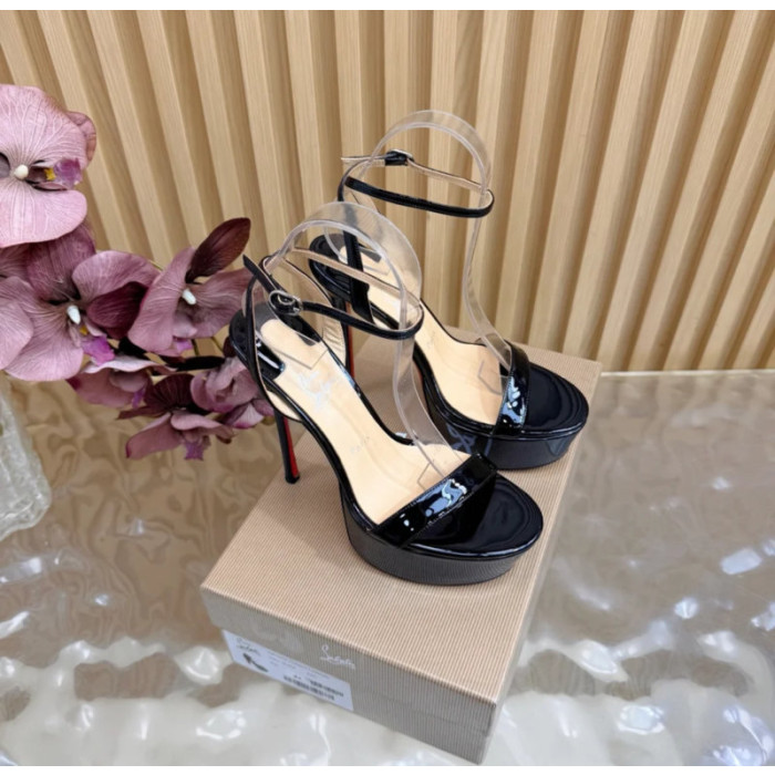 Christian Louboutin Black Patent Bow Pointed‑Toe Stiletto Heel Pumps