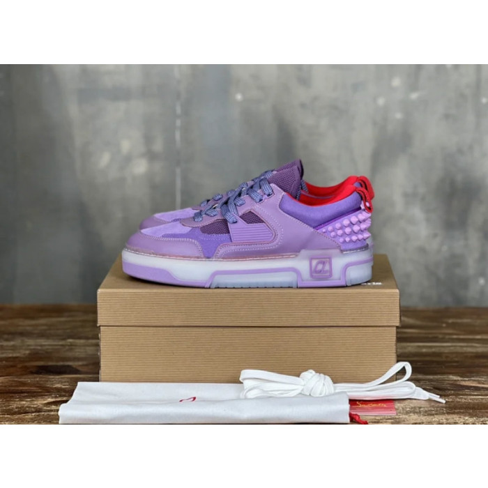 Christian Louboutin Loubishark Purple Leather Sneakers