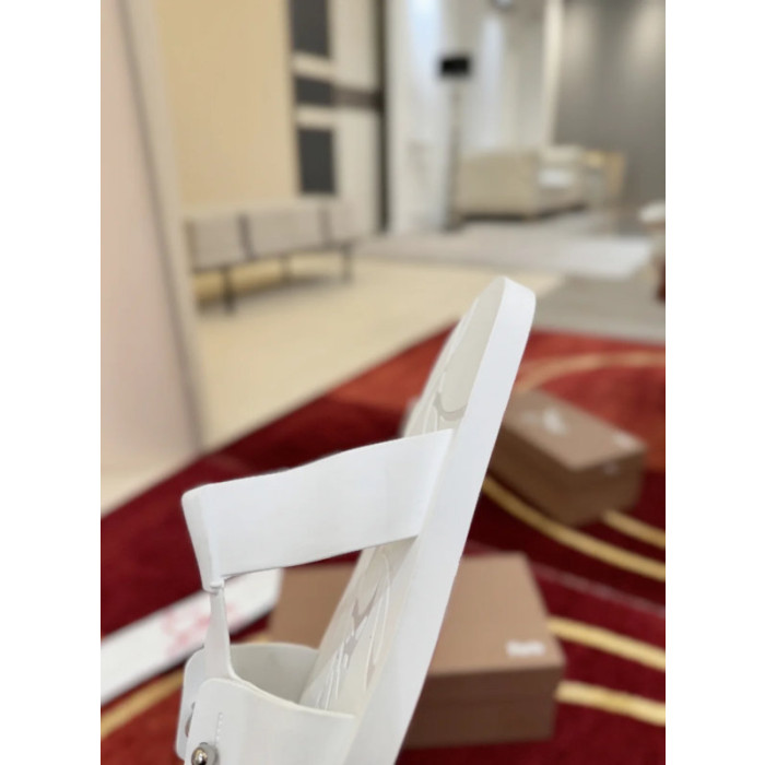 Christian Louboutin Loubi Queen White Leather Flat Sandals
