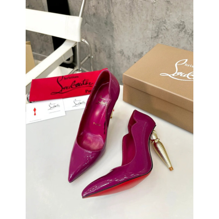 Christian Louboutin Fuchsia Patent Leather Pointed Toe 100mm heel Pumps