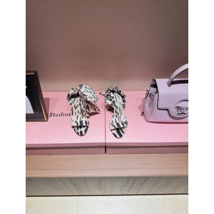 Christian Louboutin Zebra‑Print Satin 100mm Stiletto Heel Wrap‑Tie Sandals