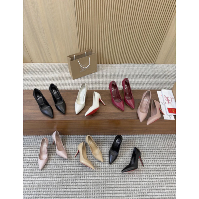 Christian Louboutin Beige Leather 85mm Sporty Kate Pointed Toe Stiletto Heel Pumps