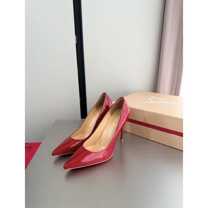 Christian Louboutin Red Patent Leather 100mm Stiletto Heel Kate Pumps