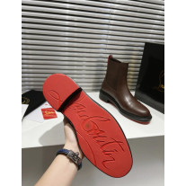 Christian Louboutin Brown Leather Chelsea Ankle Boots