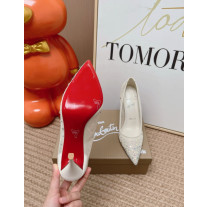 Christian Louboutin Ivory Mesh Crystal‑Embellished 100mm Pointed‑Toe Stiletto Heel Pumps