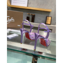 Christian Louboutin Purple Metallic Crystal‑Embellished 100mm Stiletto heel Sandals