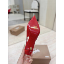 Christian Louboutin Red Patent Leather 85mm Pointed‑Toe Slingback Stiletto Heel Pumps