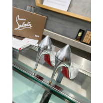 Christian Louboutin Silver Transparent PVC Bow Crystal Pointed‑Toe 100mm heel Pumps
