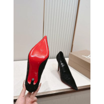 Christian Louboutin Black Glitter Velour 120mm Stiletto Heel So Kate Pumps