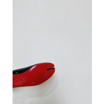 Christian Louboutin × Maison Margiela Black Patent Leather Tabi Split‑Toe Flat Shoes