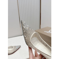 Christian Louboutin White Mesh Crystal‑Embellished 85mm Stiletto Heel Pointed‑Toe Pumps