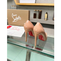 Christian Louboutin Nude Patent Leather Pointed‑Toe 120mm High Heel Pumps