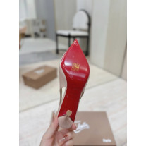 Christian Louboutin Nude Patent 85mm Pointed‑Toe Heel Slingback Pumps