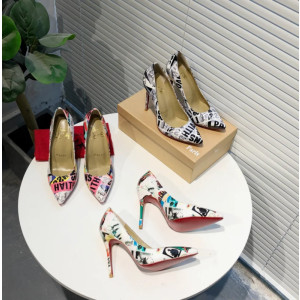 Christian Louboutin Graffiti‑Print Pointed Toe 100mm Stiletto heel Pumps