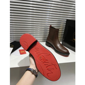 Christian Louboutin Brown Leather Chelsea Ankle Boots
