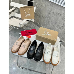 Christian Louboutin White Leather Chunky Loafer