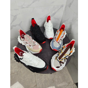 Christian Louboutin Multicolor Bubble‑Sole Chunky Lace‑Up Sneakers Red Lining