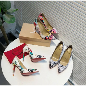 Christian Louboutin Collage‑Print Pointed Toe 100mm Stiletto heel Pumps