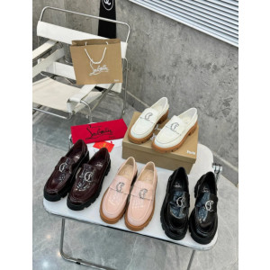Christian Louboutin White Patent Leather Chunky Loafer