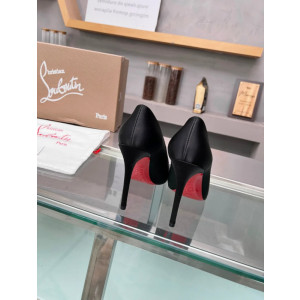 Christian Louboutin Black Satin Pointed‑Toe 120mm High Heel Pumps
