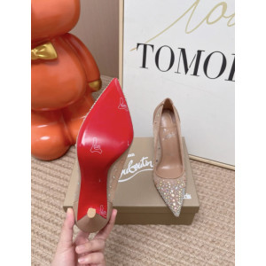 Christian Louboutin Nude Mesh Crystal‑Embellished 100mm Pointed‑Toe Stiletto Heel Pumps