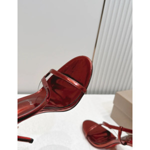 Christian Louboutin Metallic Red 100mm Stiletto Heel Slingback Sandals