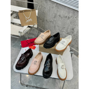 Christian Louboutin Light Pink Patent Leather Chunky Loafer