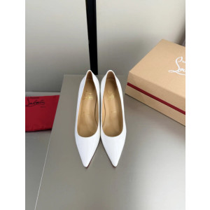 Christian Louboutin White Patent Leather 100mm Stiletto Heel Kate Pumps