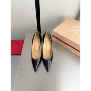 Christian Louboutin Black Patent Leather 100mm Stiletto Heel Kate Pumps