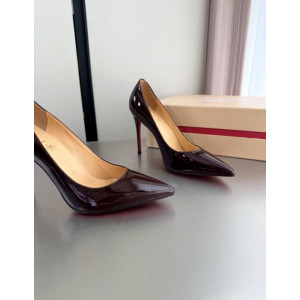 Christian Louboutin Burgundy Patent Leather 100mm Stiletto Heel Kate Pumps