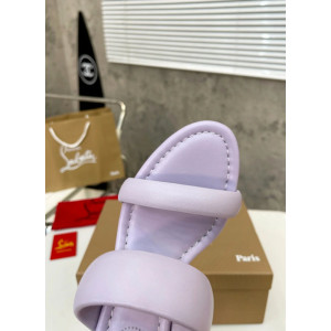 Christian Louboutin Lavender Leather 55mm heel Slide Sandals
