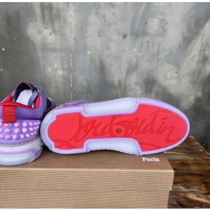 Christian Louboutin Loubishark Purple Leather Sneakers