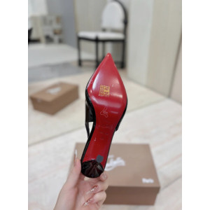 Christian Louboutin Black Patent Leather 120mm Stiletto Heel So Kate Slingback Pumps