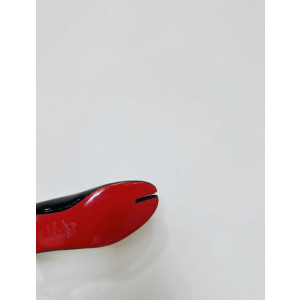 Christian Louboutin × Maison Margiela Black Patent Leather Tabi Split‑Toe Flat Shoes