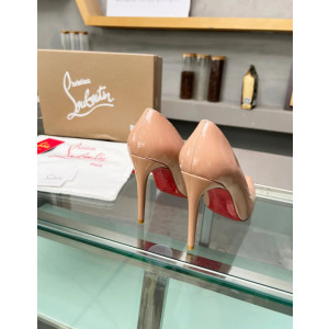 Christian Louboutin Nude Patent Leather Pointed‑Toe 120mm High Heel Pumps