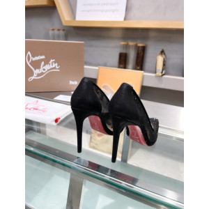 Christian Louboutin Black Mesh Crystal‑Embellished 100mm heel Pump