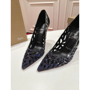 Christian Louboutin Black Suede Crystal Cut‑Out 120mm Stiletto Heel So Kate Pumps